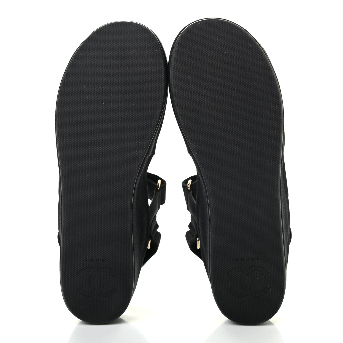 Grosgrain Crystal Logo Platform Sandals 38 Black