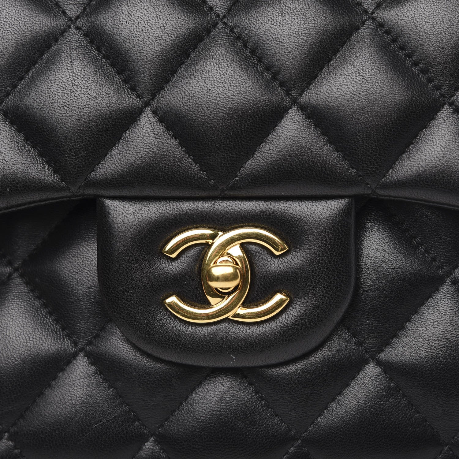 Chanel Lambskin Quilted Jumbo Double Flap Black 8 of 19