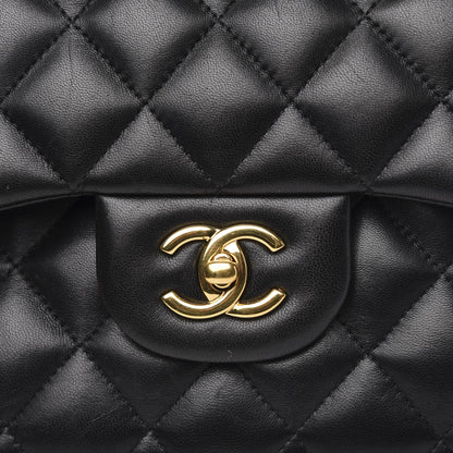 Chanel Lambskin Quilted Jumbo Double Flap Black 8 of 19
