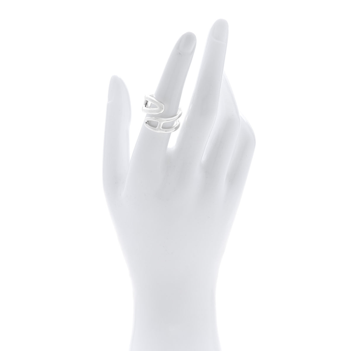 Hermes Sterling Silver Chaine D'Ancre Punk Ring 52 6 2 of 5