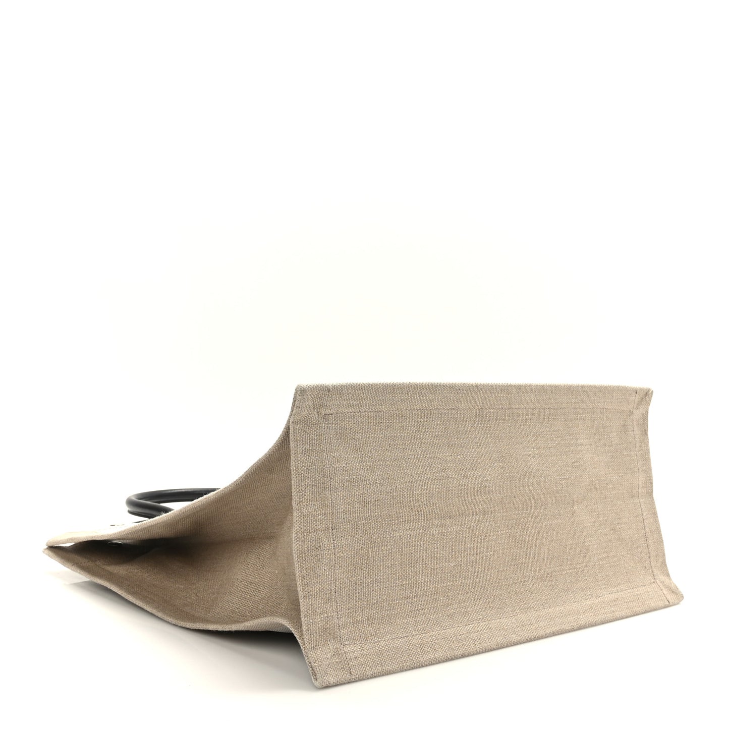 Linen Calfskin Rive Gauche North South Tote Optic White