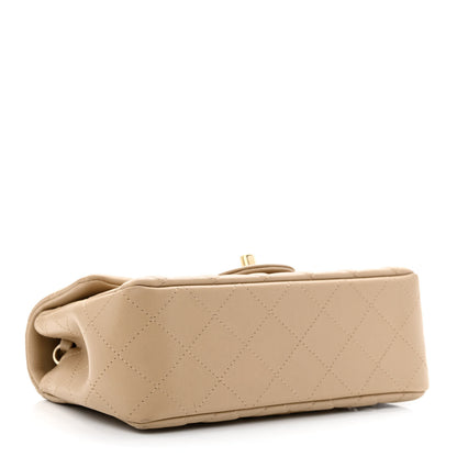 Chanel Lambskin Quilted Mini Rectangular Flap Dark Beige 4 of 11