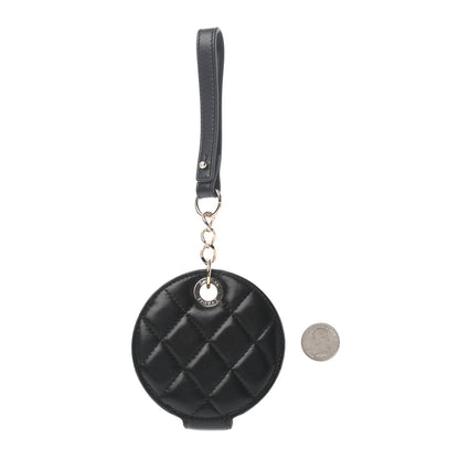 Chanel Lambskin Quilted Round Luggage Tag Black 2 of 4