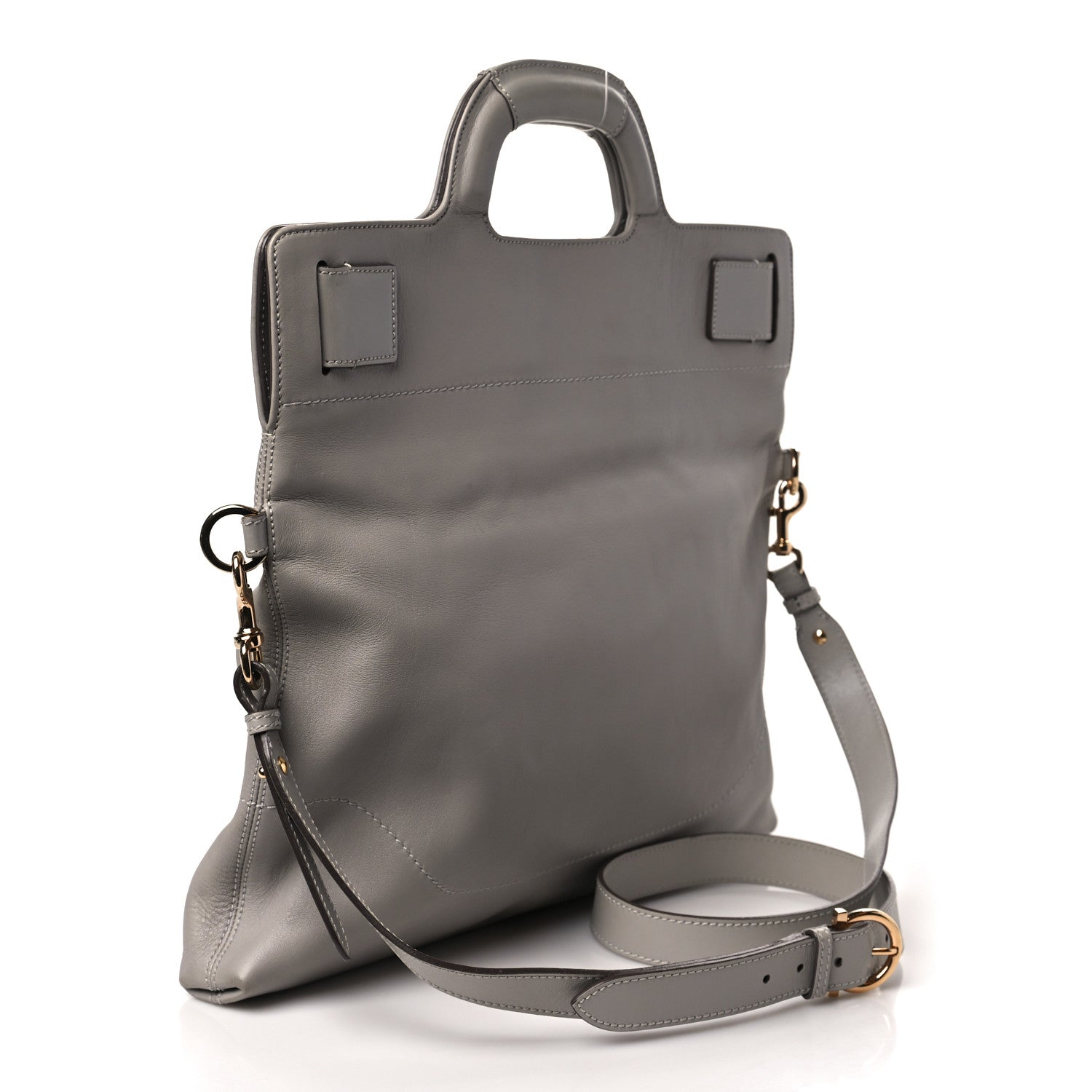 Salvatore Ferragamo Calfskin Wanda Tote Grey 2 of 7