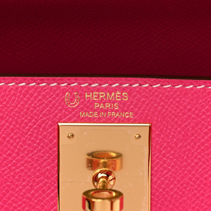Hermes Epsom Horseshoe Kelly Sellier 28 Rose Tyrien Orange 6 of 12
