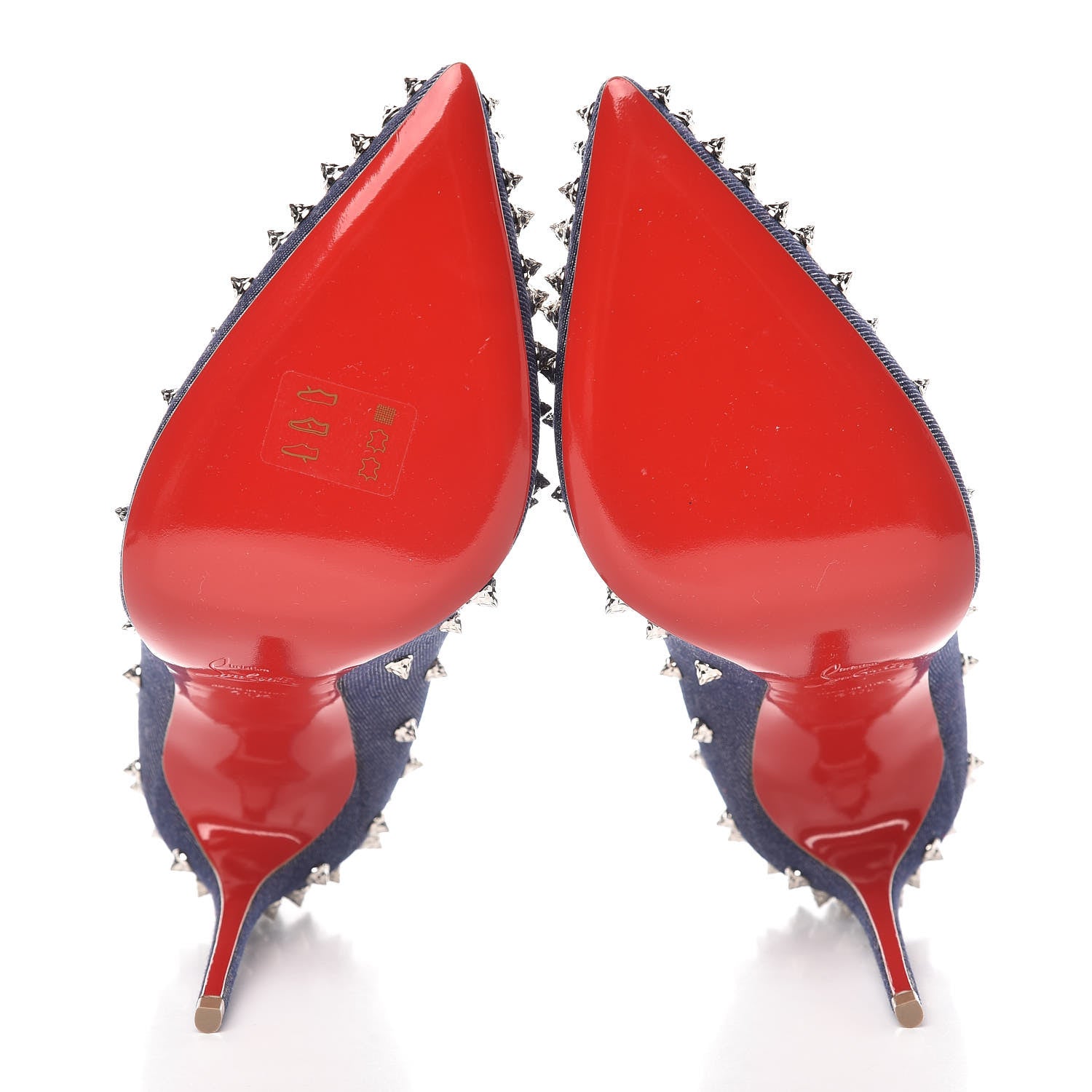 Christian Louboutin Denim Studded Aimantaclou 100 Pumps 41.5 Blue 5 of 8