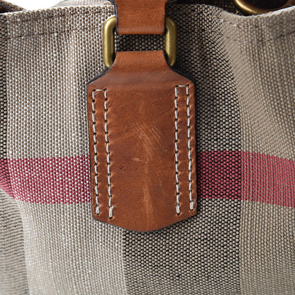 Burberry Canvas Mega Check Medium Tottenham Brit Tote Saddle Brown 15 of 16