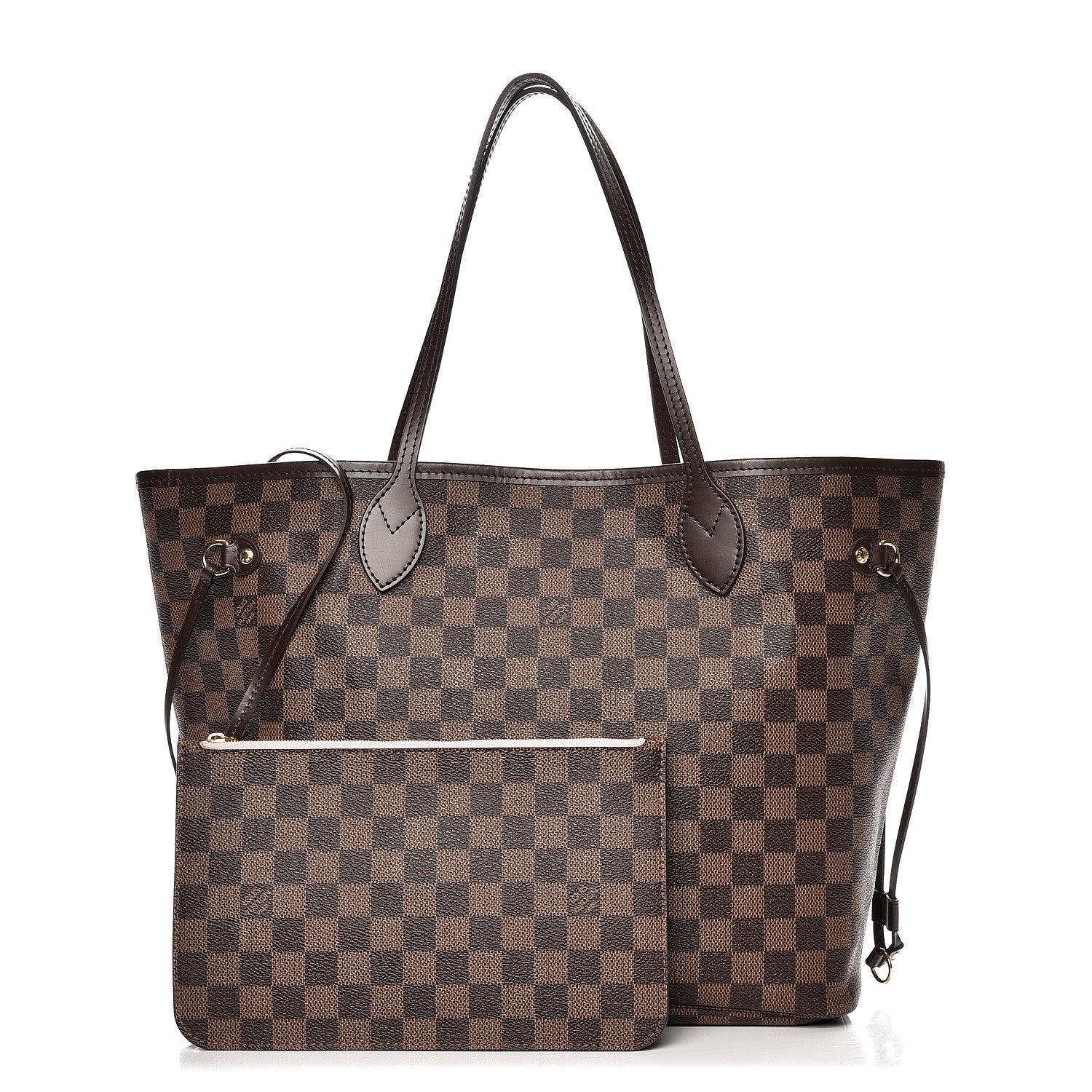 Louis Vuitton Damier Ebene Neo Neverfull MM Rose Ballerine 1 of 9