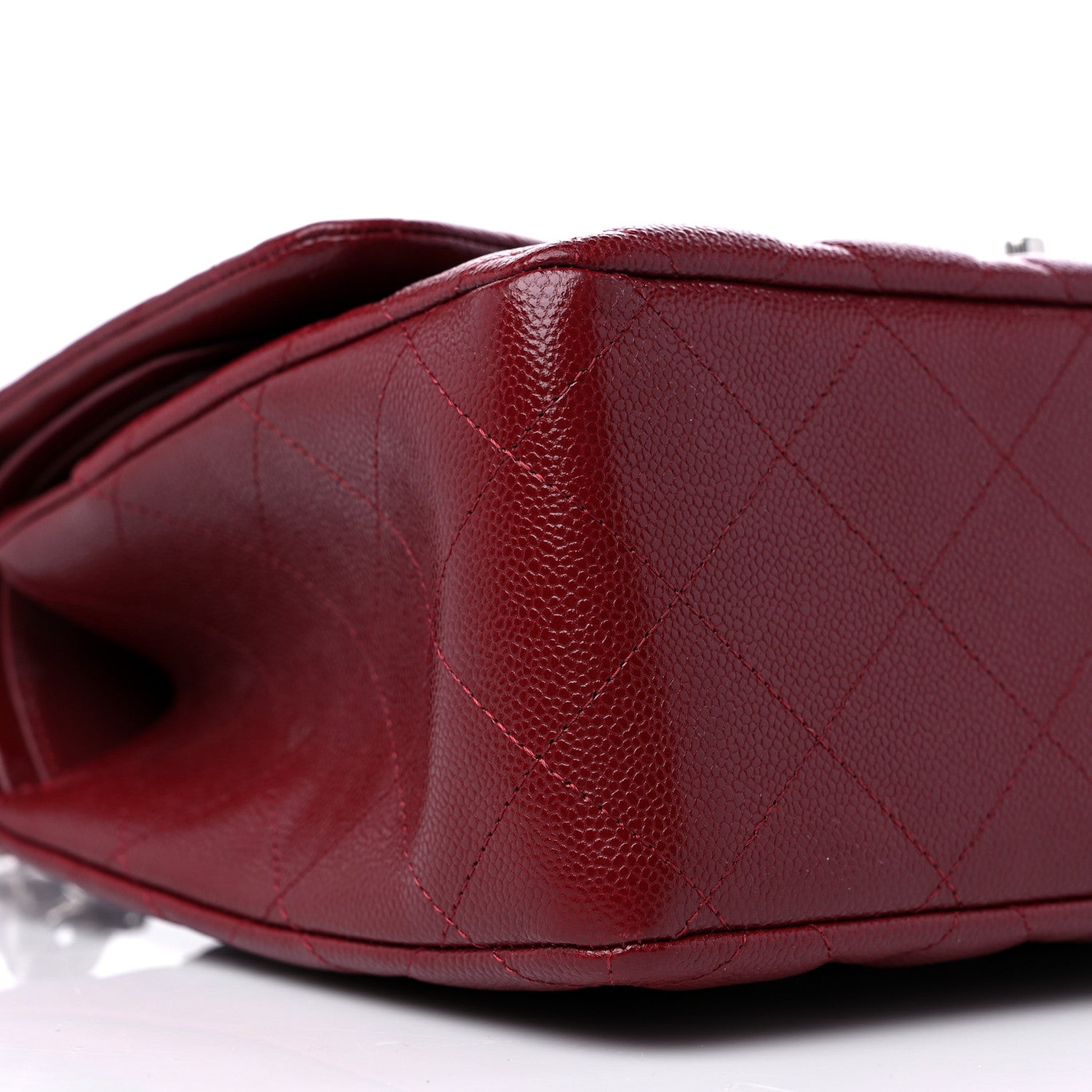 Chanel Caviar Quilted Jumbo Double Flap Dark Red 8 of 12