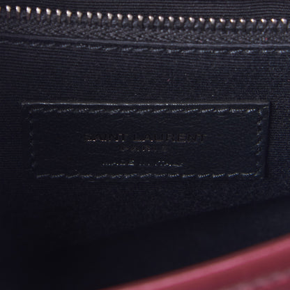 Saint Laurent Crinkled Calfskin Matelasse Monogram Medium Niki Chain Satchel Burgundy 9 of 9