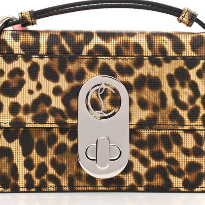 Christian Louboutin Metallic Calfskin Coins Leopard Print Small Elisa Baguette Gold Silver 7 of 10