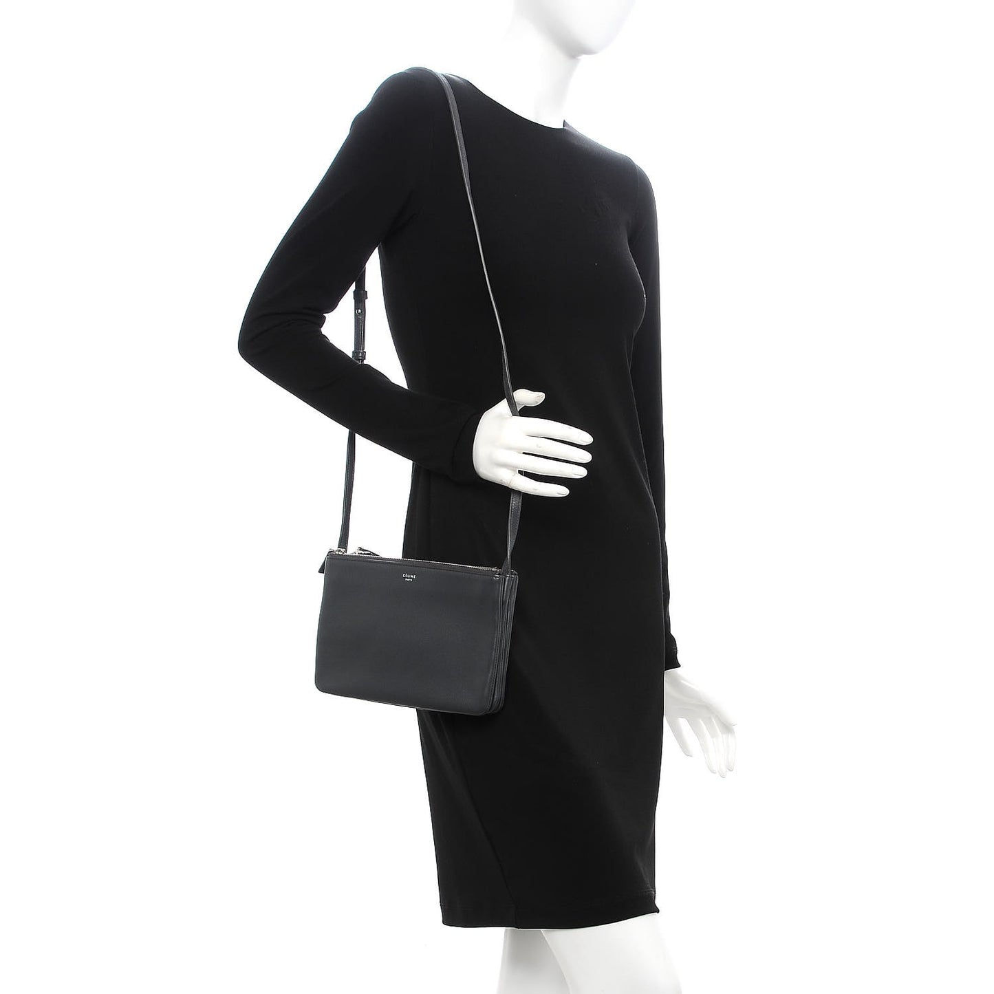 Lambskin Small Trio Crossbody Bag Anthracite