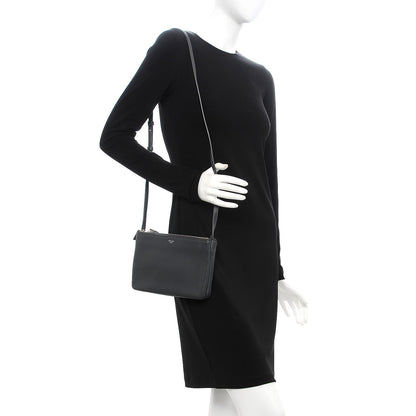Celine Lambskin Small Trio Crossbody Bag Anthracite 2 of 9