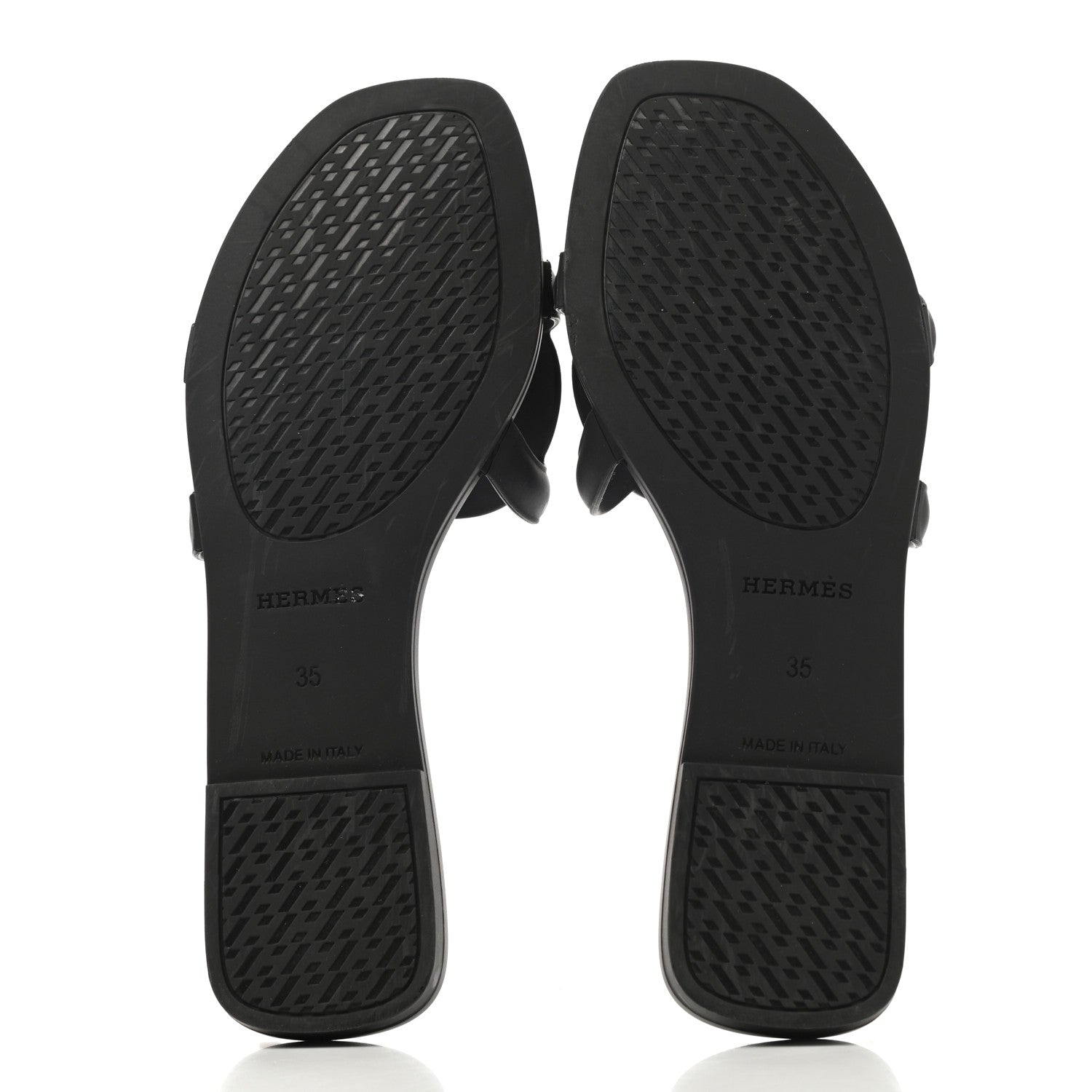Hermes Rubber Aloha Sandals 35 Black 5 of 9