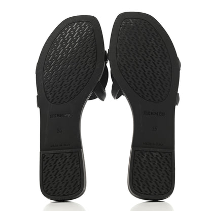 Hermes Rubber Aloha Sandals 35 Black 5 of 9