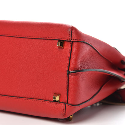 MCM Grained Calfskin Large Milla Convertible Backpack Ruby Red 7 of 8