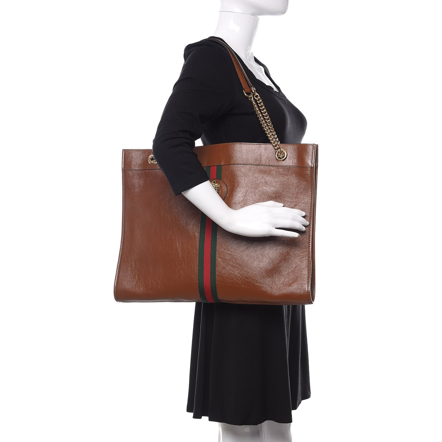 Gucci Calfskin Large Rajah Chain Tote Cuir 2 of 11