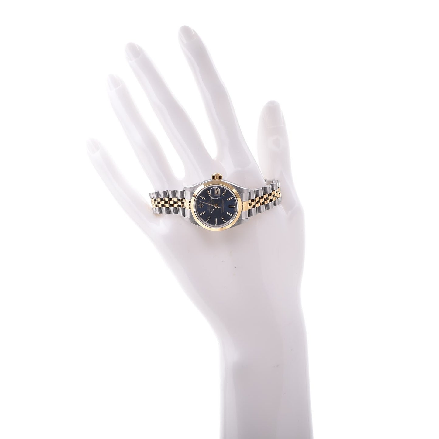 Stainless Steel 18K Yellow Gold 26mm Oyster Perpetual Datejust Watch Blue 79163