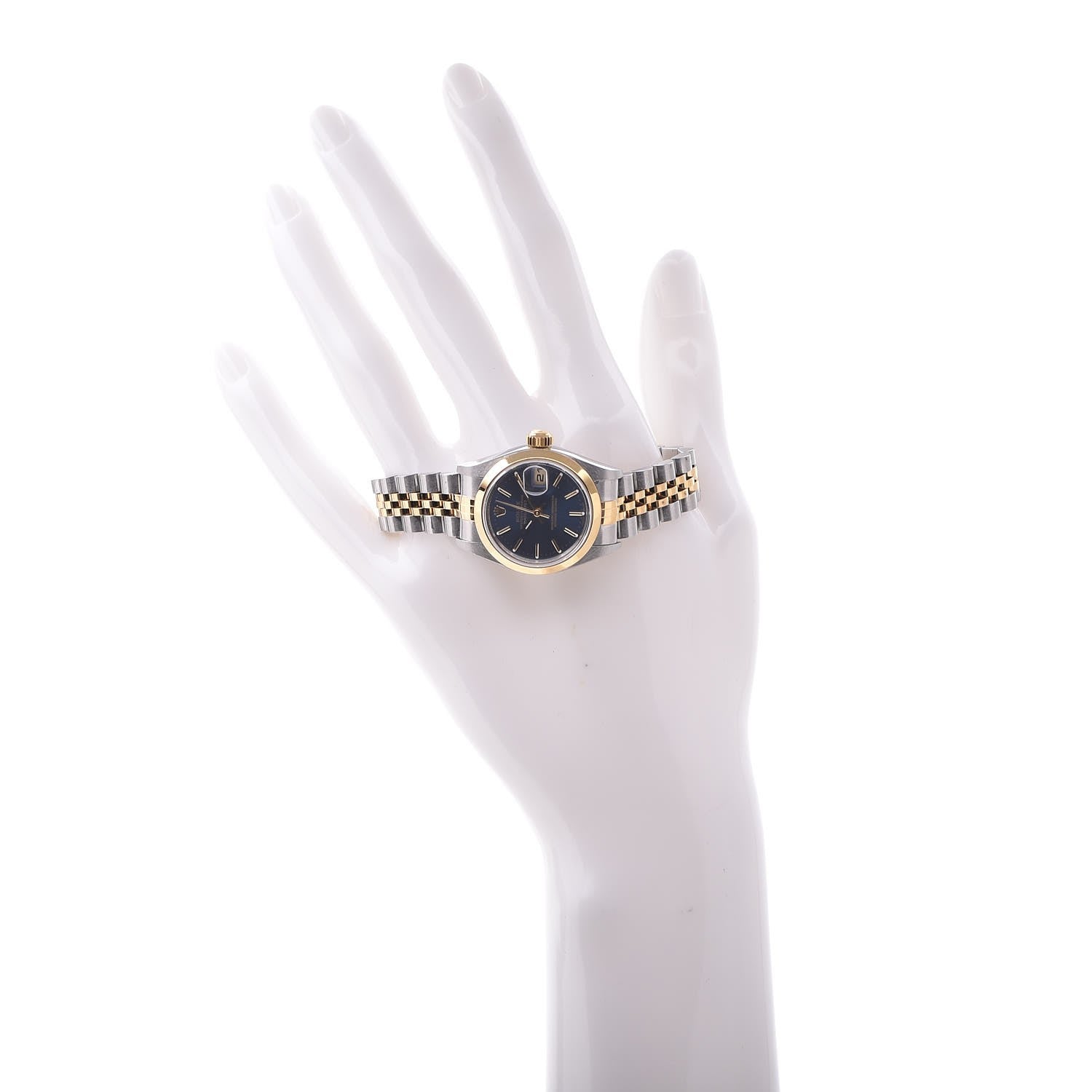 Rolex Stainless Steel 18K Yellow Gold 26mm Oyster Perpetual Datejust Watch Blue 79163 2 of 5