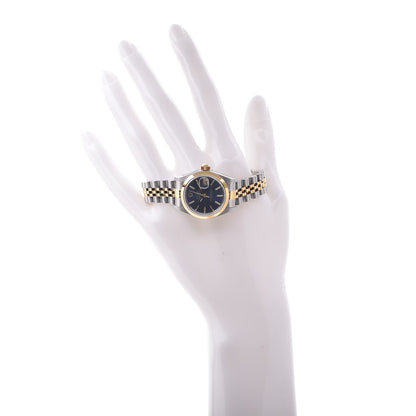 Rolex Stainless Steel 18K Yellow Gold 26mm Oyster Perpetual Datejust Watch Blue 79163 2 of 5