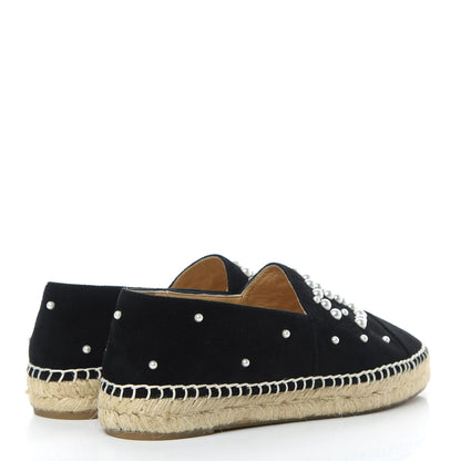 Chanel Suede Pearl CC Espadrilles 41 Black 4 of 10