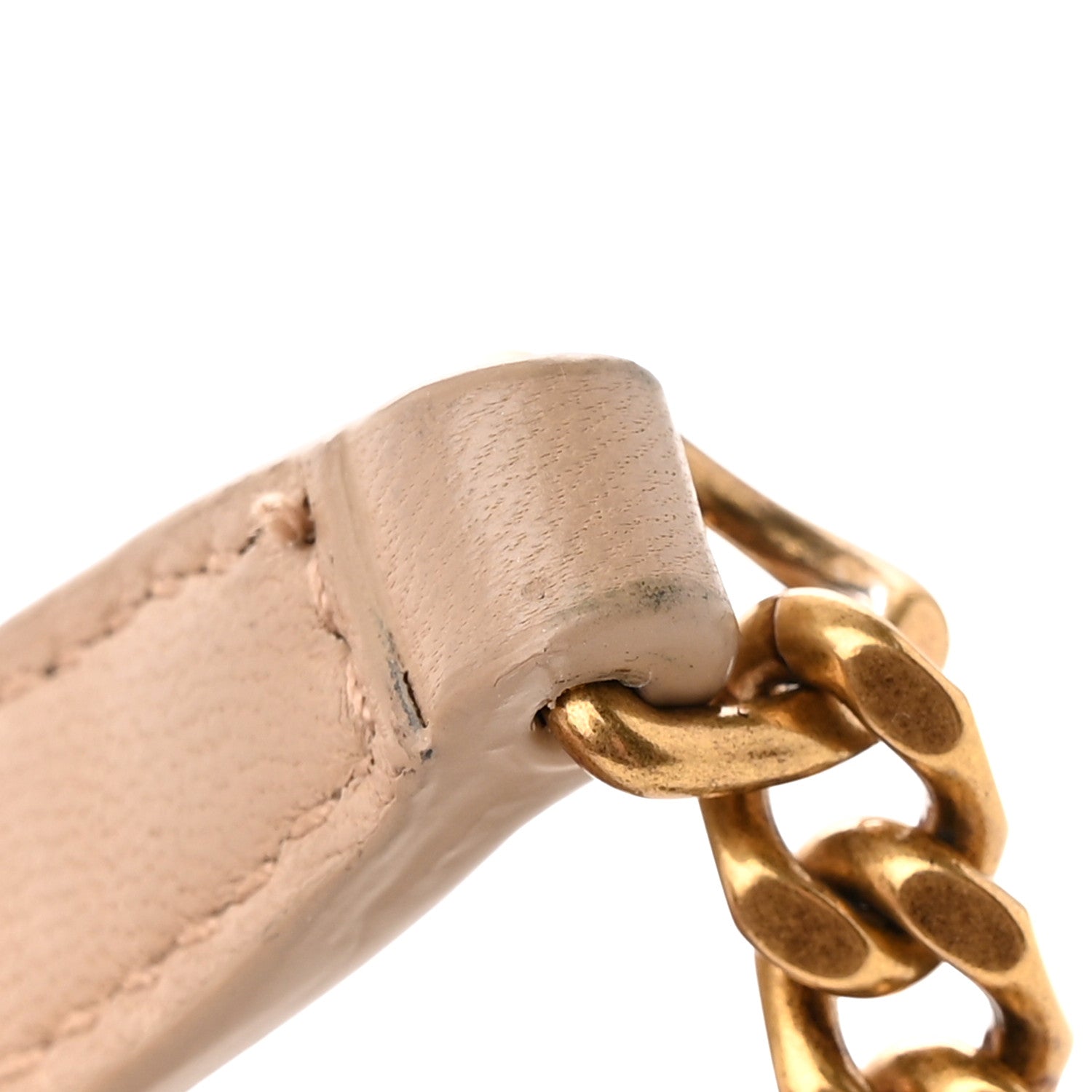 Saint Laurent Lambskin Quilted Toy Loulou Puffer Monogram Chain Satchel Dark Beige 18 of 19