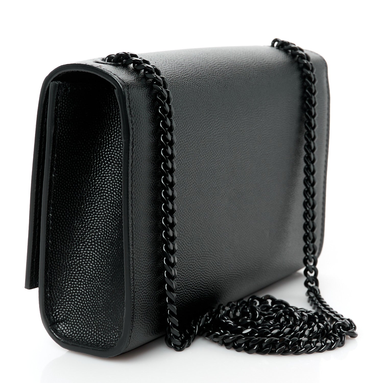 Saint Laurent Grain De Poudre Small Monogram Monochrome Kate Satchel Black 3 of 11