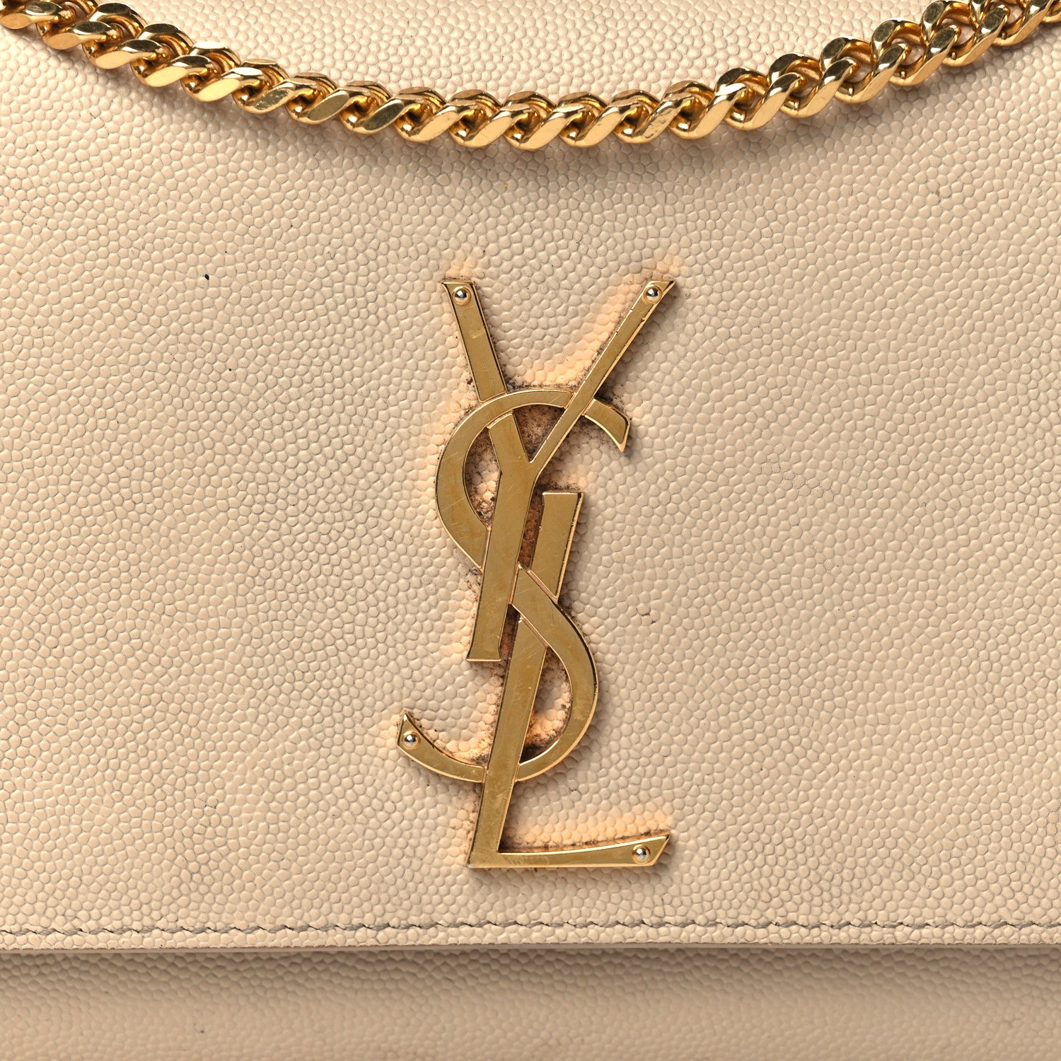 Saint Laurent Grain De Poudre Small Monogram Kate Satchel Nude Powder 7 of 17