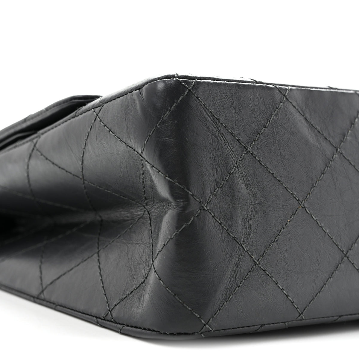 Aged Calfskin Quilted 2.55 Reissue 227 Flap Dark Grey