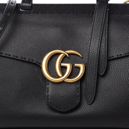 Gucci Calfskin Small GG Marmont Top Handle Bag Black 10 of 10