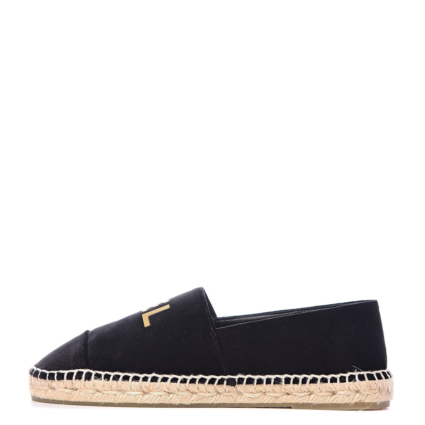 Velvet Logo Espadrilles 38 Black