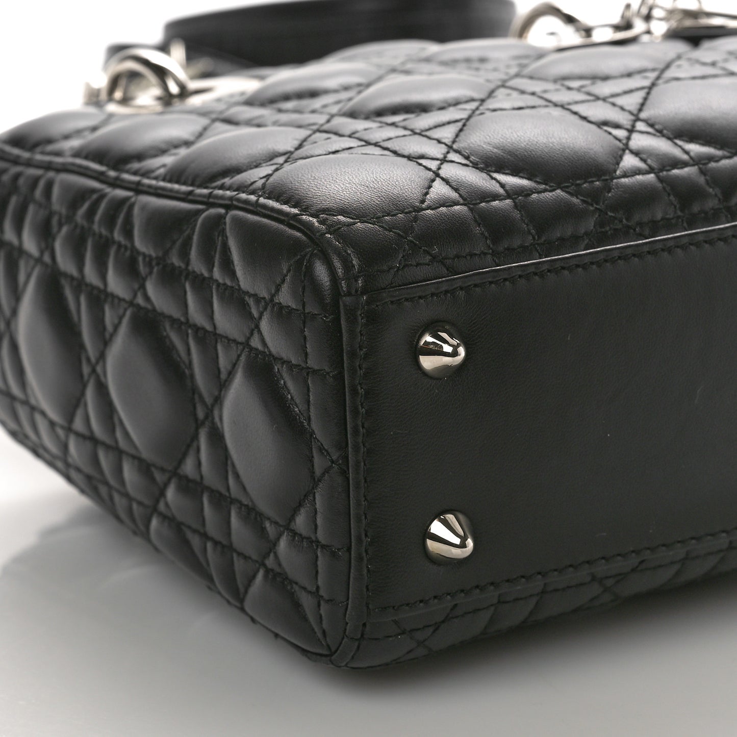 Lambskin Cannage Small Lucky Badges My Lady Dior Black