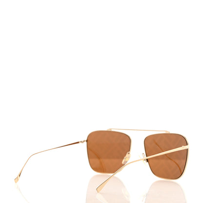 Fendi Metal Fendi Forever Aviator Sunglasses FF0406/S Gold 4 of 8