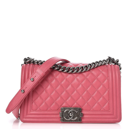 Chanel Calfskin Quilted Medium Boy Flap Pink 1 of 8