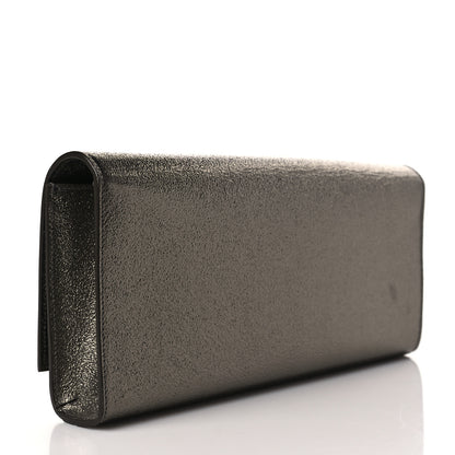 Saint Laurent Metallic Textured Calfskin Classic Monogram Cassandre Clutch Bronze 3 of 8