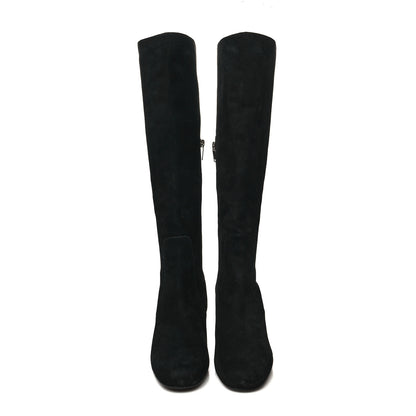 Saint Laurent Suede Knee High Boots 37 Black 2 of 7