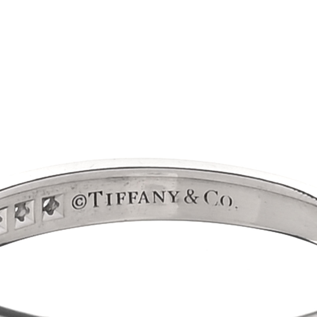 Tiffany Platinum Diamond 2.5mm Half Circle Wedding Band Ring 49 4.75 4 of 5