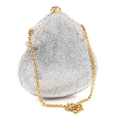 Judith Leiber Swarovski Crystal Chatelaine Minaudiere Clutch Silver Gold 3 of 13