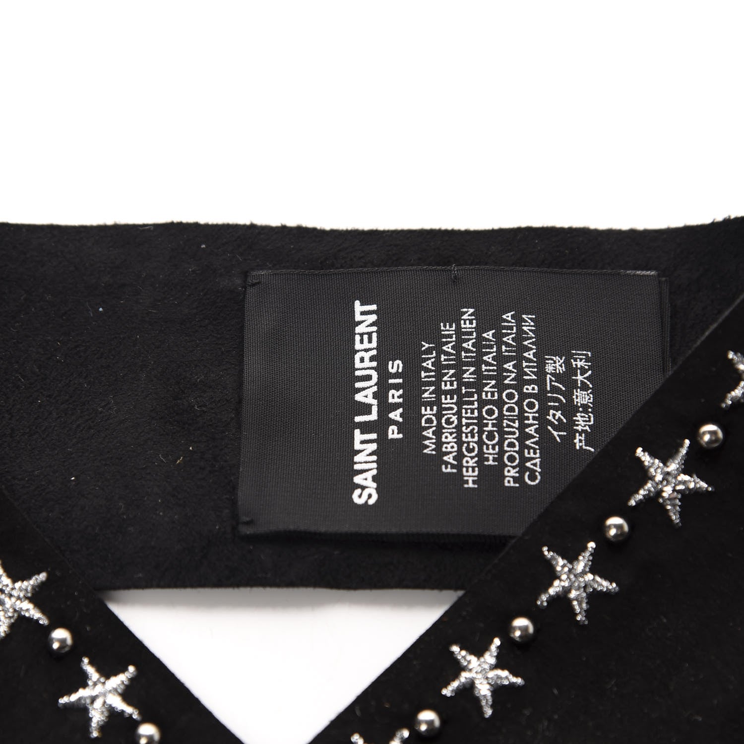 Saint Laurent Suede Studded Star Choker Black 4 of 5