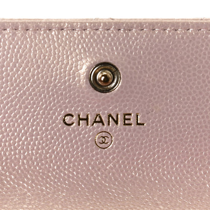 Chanel Iridescent Caviar Quilted Pearl On Top Coin Purse With Chain Light Pink 5 of 8