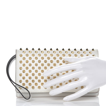 Christian Louboutin Calfskin Macaron Spiked Flap Wallet White 3 of 15