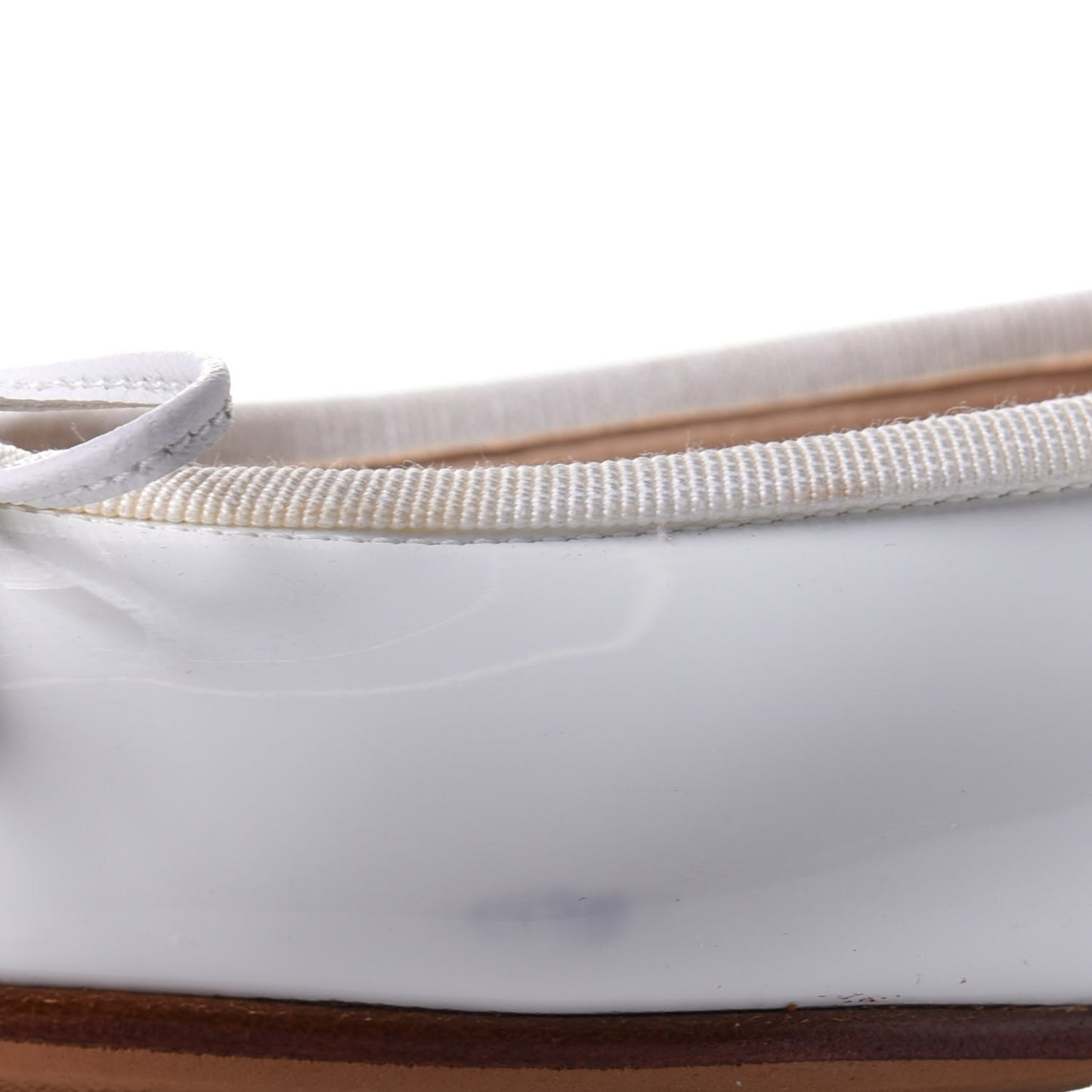 Calfskin Cap Toe Ballerina Flats 36 White