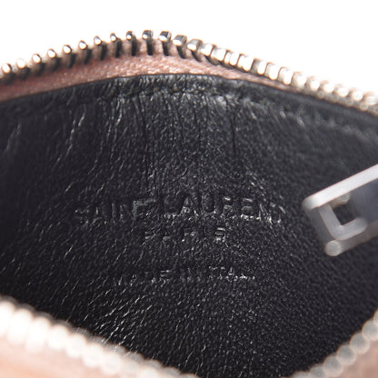 Saint Laurent Grained Calfskin 5 Fragments Zip Pouch Card Holder Nude Powder 6 of 7