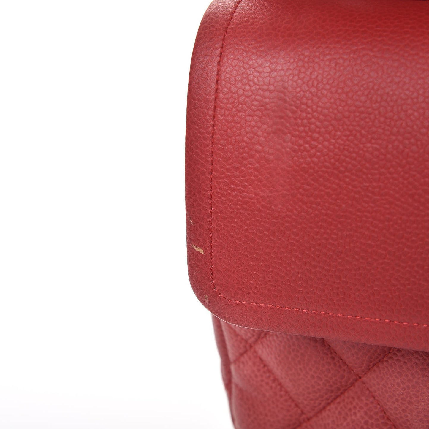 Caviar Quilted Jumbo Double Flap Red