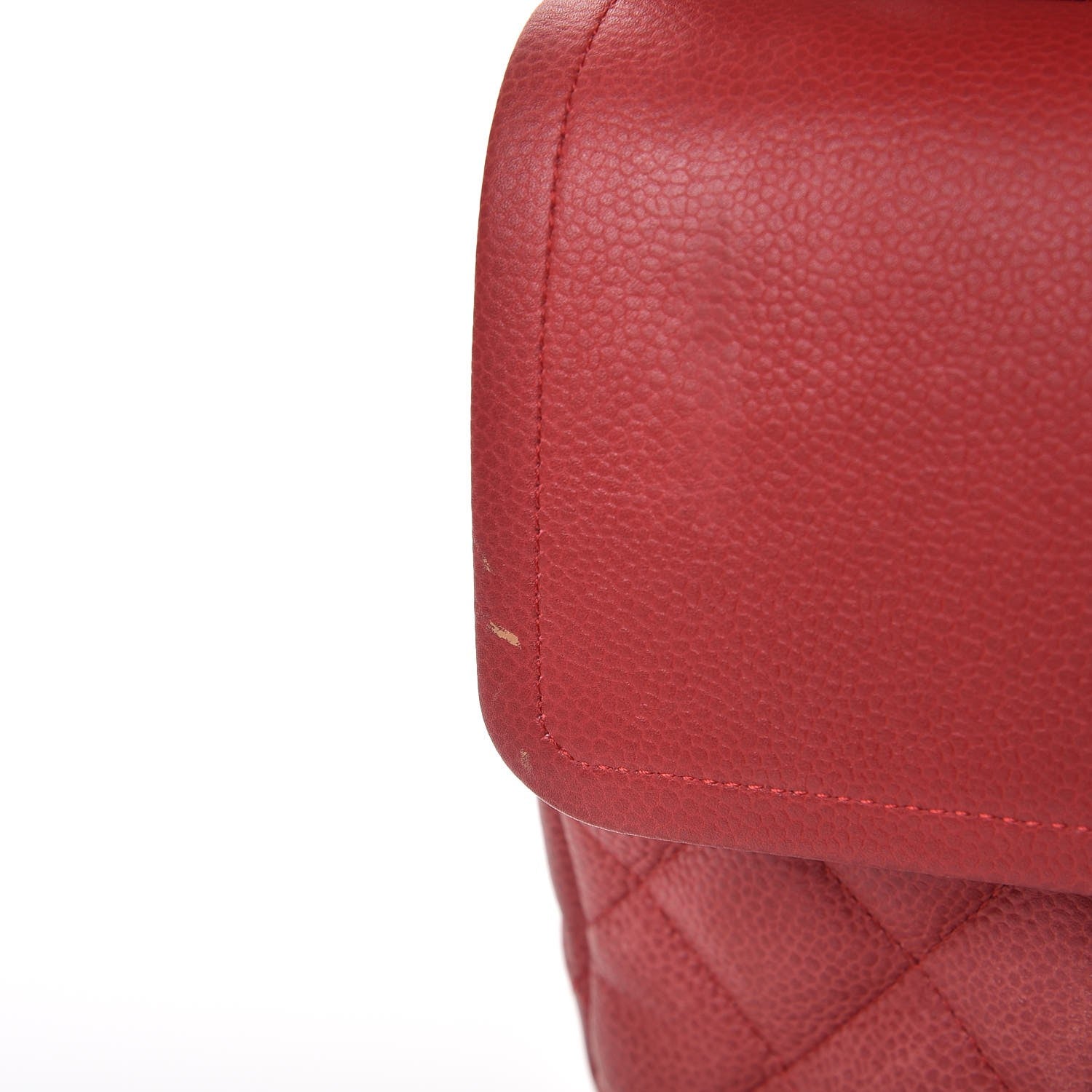 Chanel Caviar Quilted Jumbo Double Flap Red 14 of 14