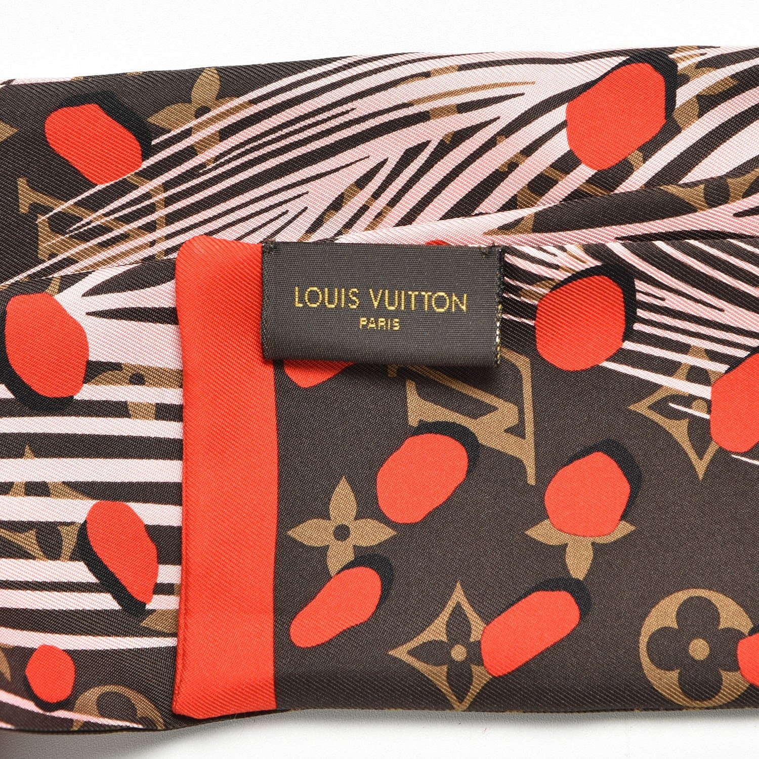 Louis Vuitton Silk Monogram Jungle Dots Bandeau Sugar Pink Poppy 4 of 5