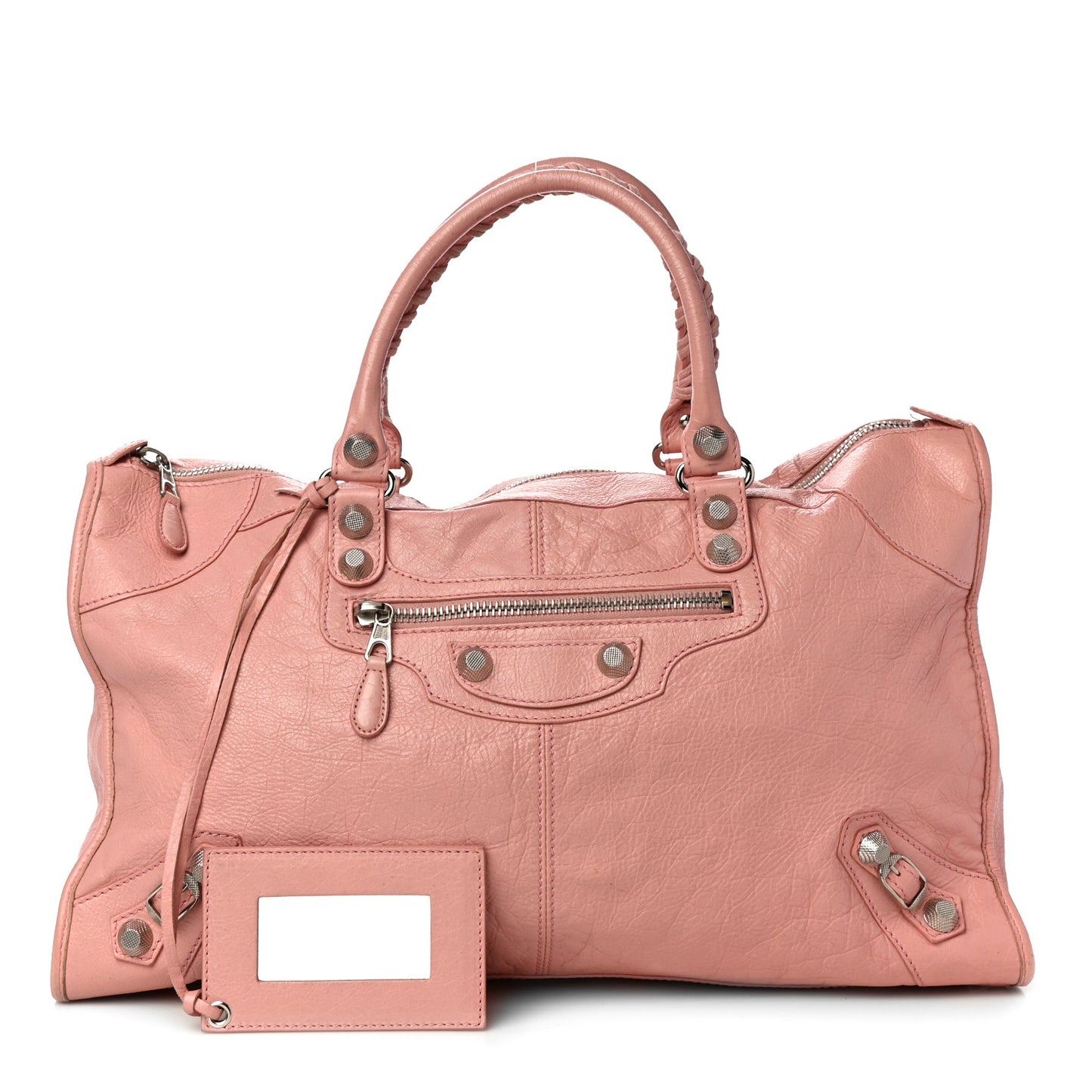 Agneau Giant 12 Silver Hardware Work Rose Peche