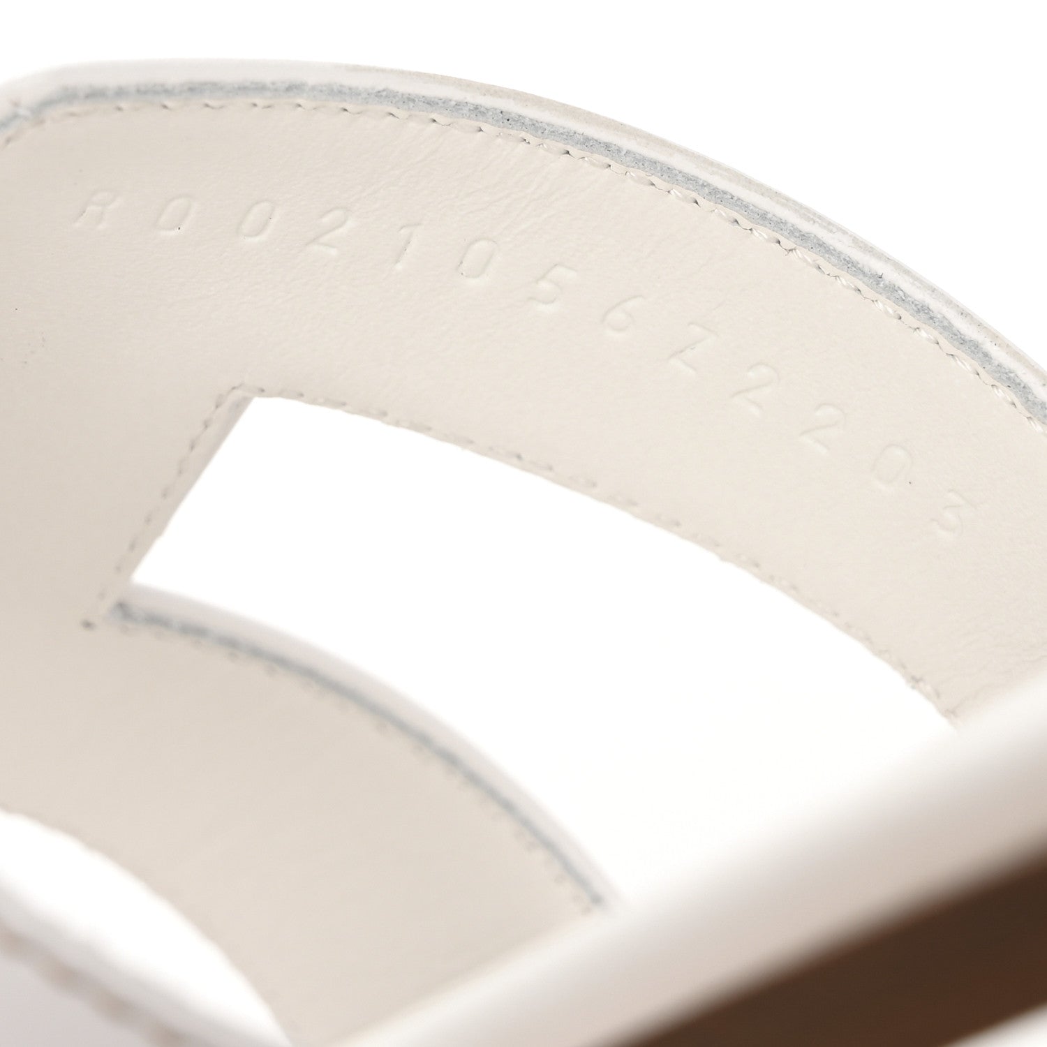 Hermes Box Calfskin Oran Sandals 37 White 9 of 10
