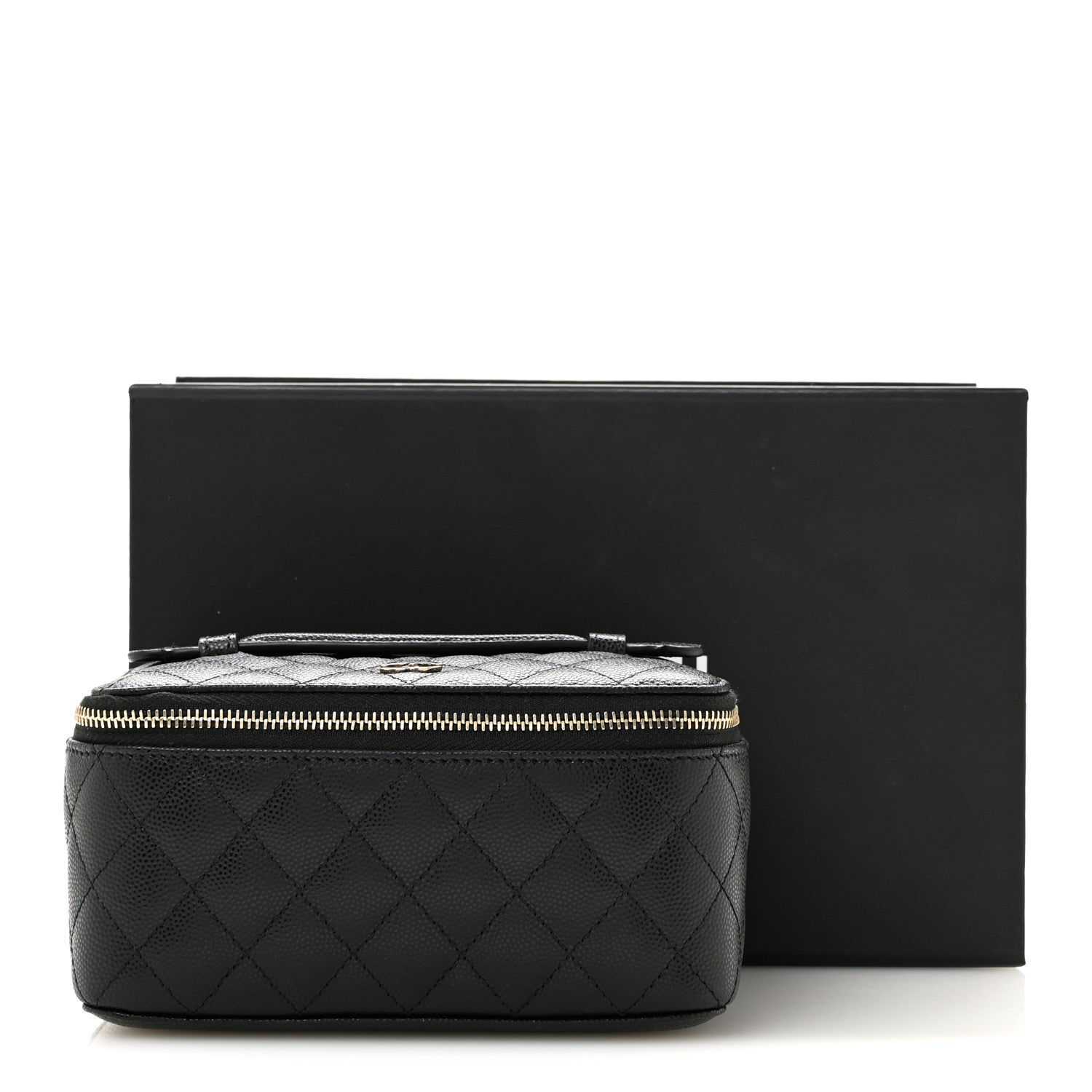 Chanel Caviar Quilted Top Handle Jewelry Case Black 9 of 9