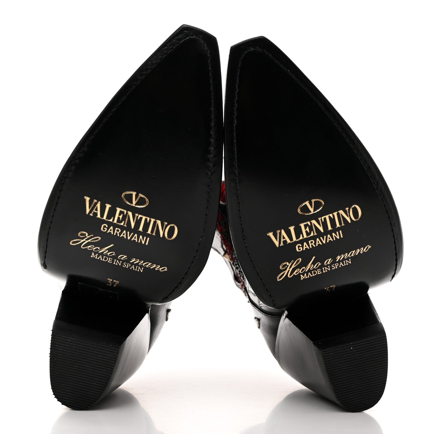 Valentino Garavani Calfskin Snakeskin Flames Western Cowboy Ankle Boots 37 Red White Black 5 of 8